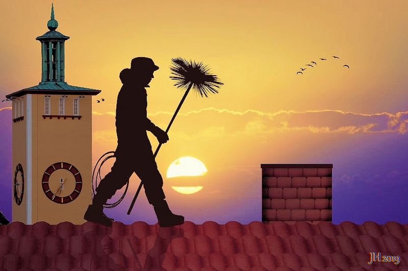 Der Schornsteinfeger war früher häufiger Gast in den Häusern Altrips...