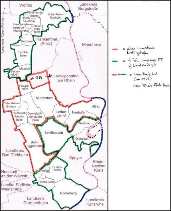Der alte Landkreis Ludwigshafen, 2004 in Rhein-Pfalz-Kreis umbenannt