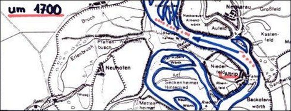 Der Rhein bei Altrip um 1700