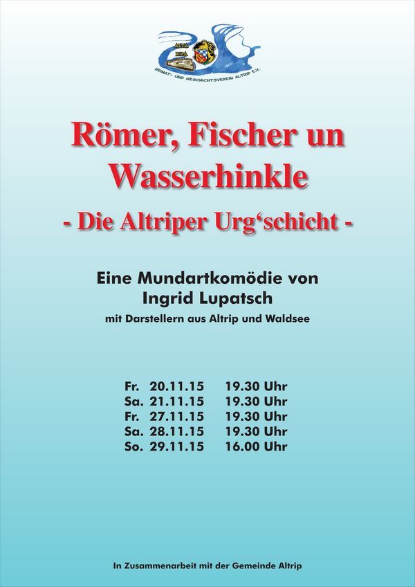 "Römer, Fischer un Wasserhinkle - Die Altriper Urg'schicht" "Römer, Fischer un Wasserhinkle - Die Altriper Urg'schicht"