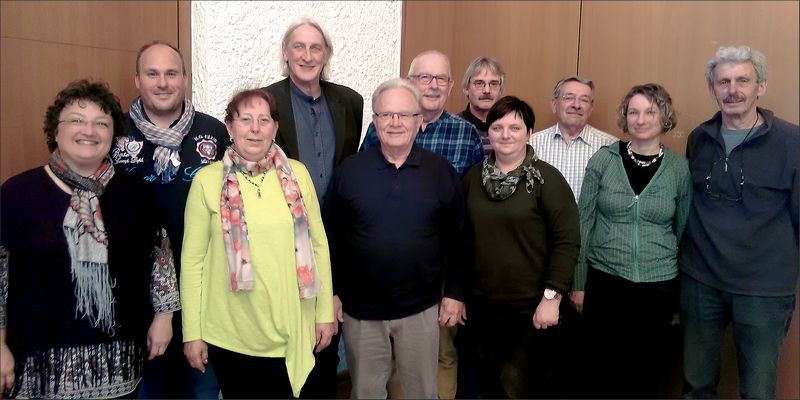 Der alte und der neue Vorstand (v.l.n.r.): Elke Knöppler, Tobias Roth, Doris Mansky, Alois Eitl, Horst Hook, Edgar Alt, Hans-Jürgen Stock, Korana Heel, Emil Lebherz, Heike Just und Josef Settele (es fehlt Jürgen Hajok).