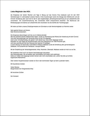 Mitgliederbrief – März 2020 Mitgliederbrief – März 2020