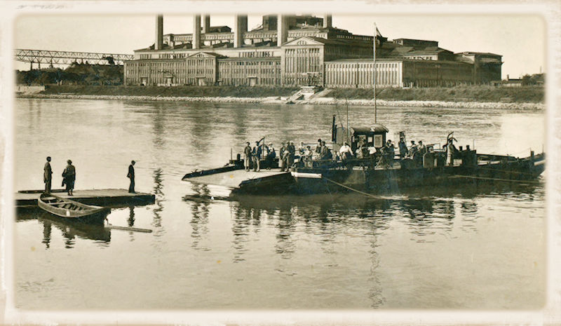 Die Altriper Gierfähre im Jahr 1925 Die Altriper Gierfähre im Jahr 1925