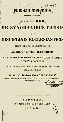 De synodabilus causis et disciplinis ecclesiasticis