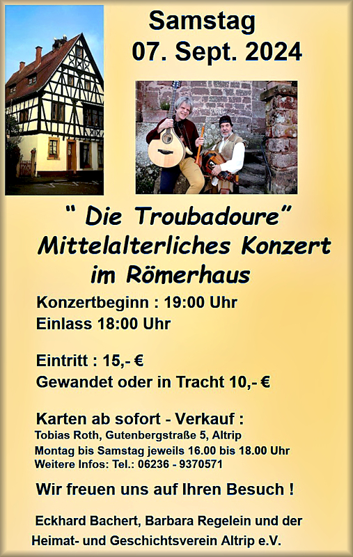Die Troubadoure - Mittelalterliches Konzert im Römerhaus