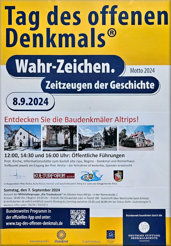 Tag des offenen Denkmals 2024: "Wahr-Zeichen. Zeitzeugen der Geschichte"