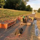Der Aufbau des Abschlussfeuerwerk am Montag, 8. Juli 2019. 