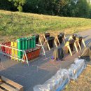 Der Aufbau des Abschlussfeuerwerk am Montag, 8. Juli 2019. 