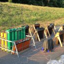 Der Aufbau des Abschlussfeuerwerk am Montag, 8. Juli 2019. 