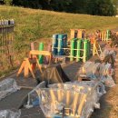 Der Aufbau des Abschlussfeuerwerk am Montag, 8. Juli 2019. 